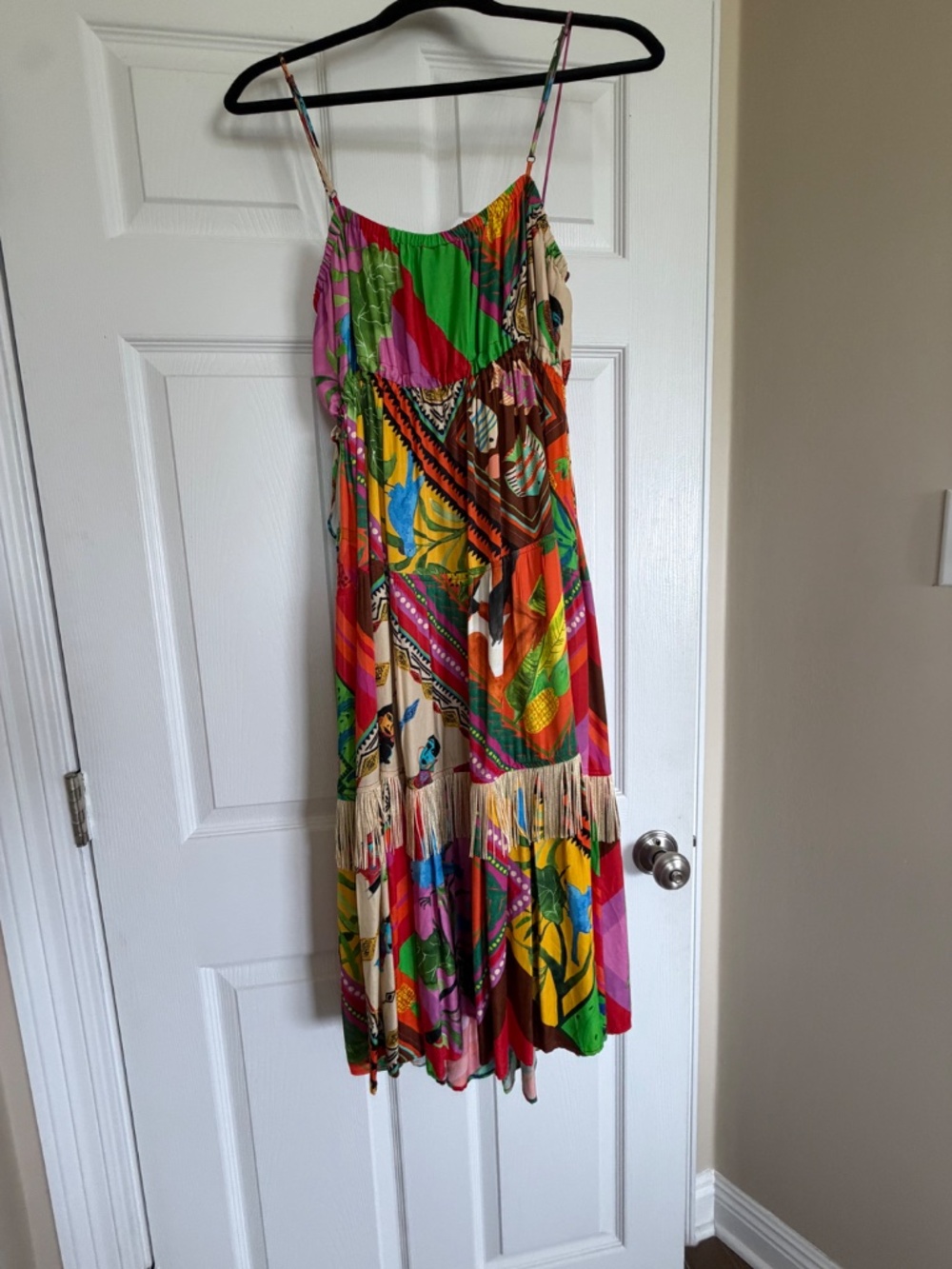 Anthropologie x Farm Rio Palila Fringed Midi Dress XL - Picture 2 of 8